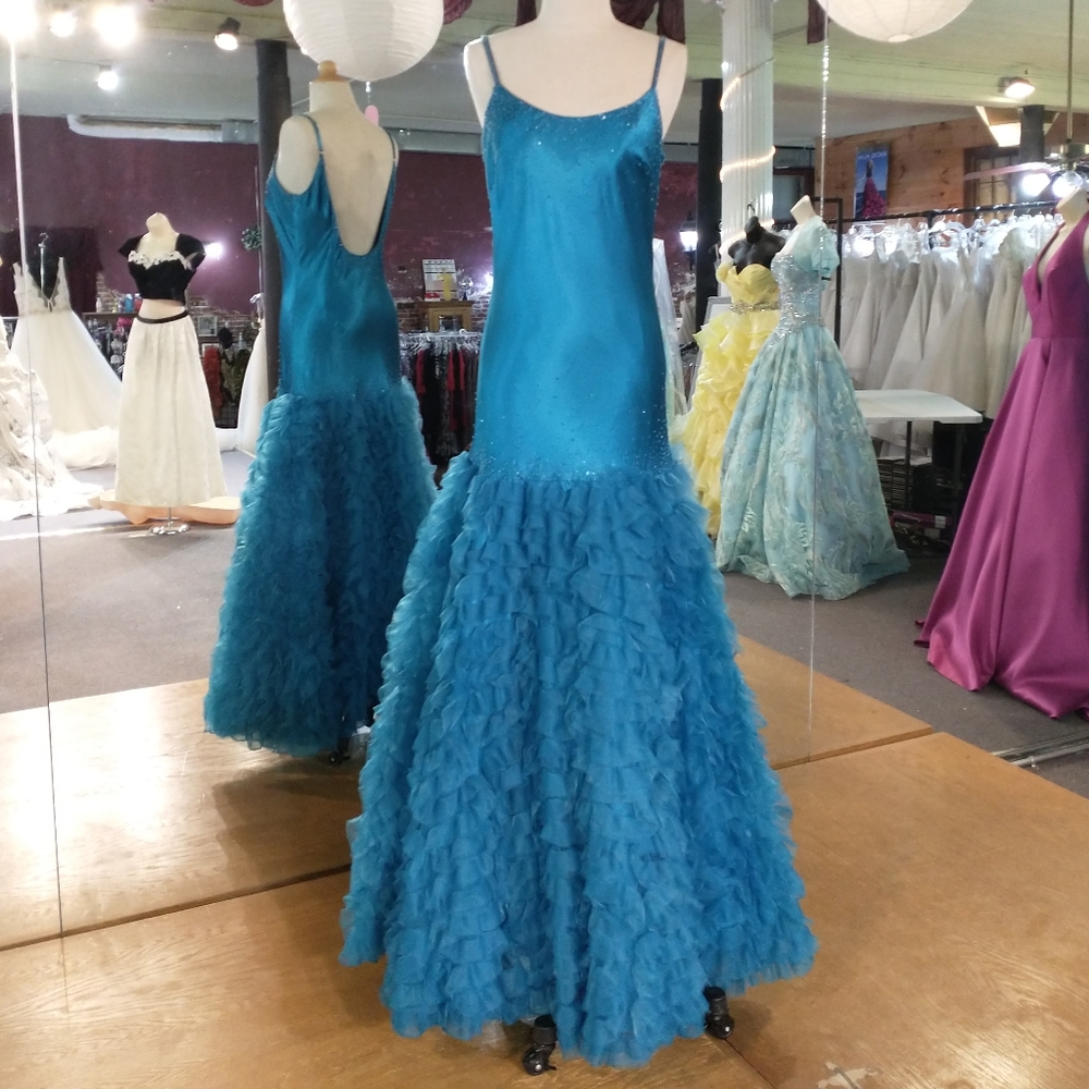 Rhinstone and Ruffle Mermaid Dress